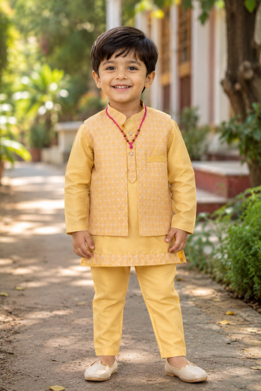 Trendy Boys Festive Kurta Pajama &  Jacket Set